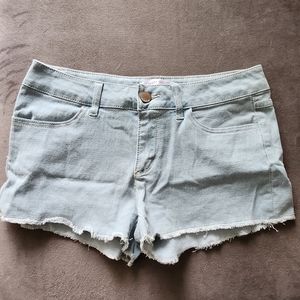 Light blue cutoff shorts
